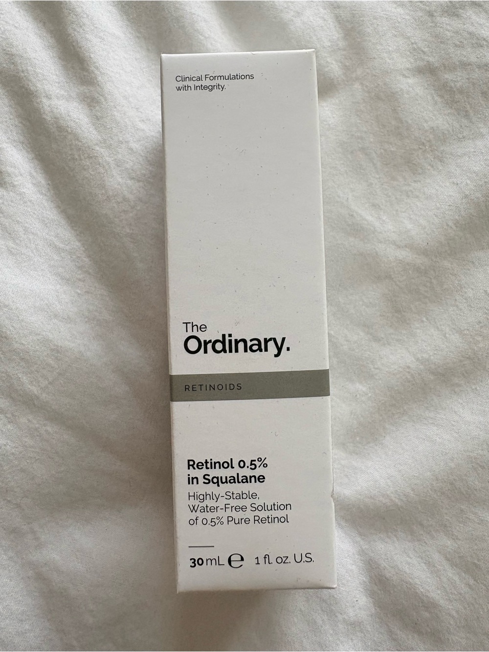 The Ordinary Retinol 0.5% in Squalane in box